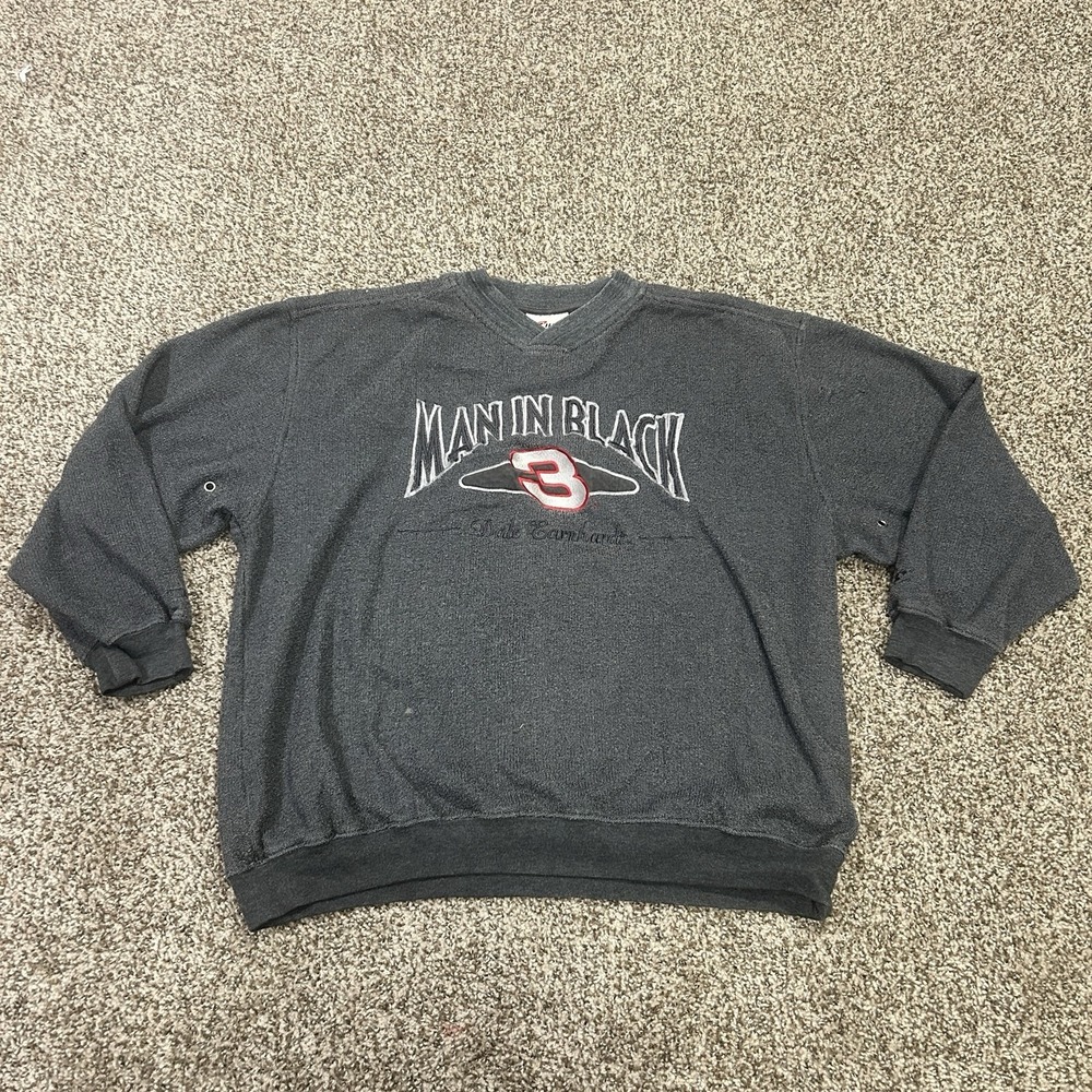 Vintage Chase Authentics Dale Earnhardt Man in Black XL Embroidered Sweatshirt